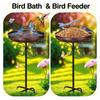 Bird Bath Bowl Vintage Rust-Resistant Garden Backyard Bird Waterer Rust Resistant LED Floating Candle Bird
