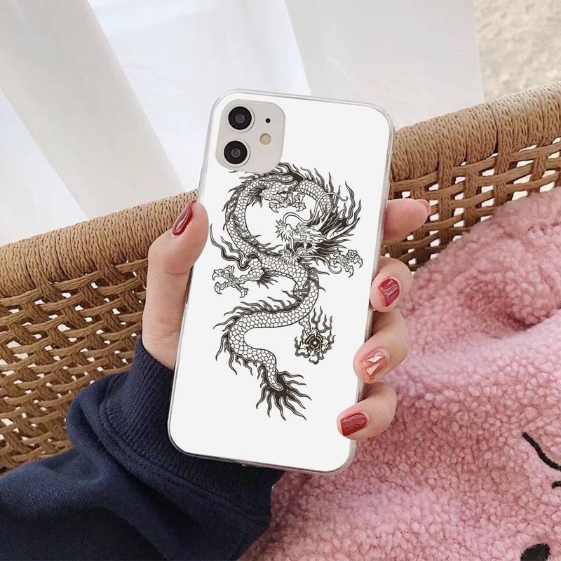 Fashion Dragon Animal Pattern Phone Case for iphone 13 8 7 6S Plus X 5S SE 2020 XR 11 12 mini pro XS MAX