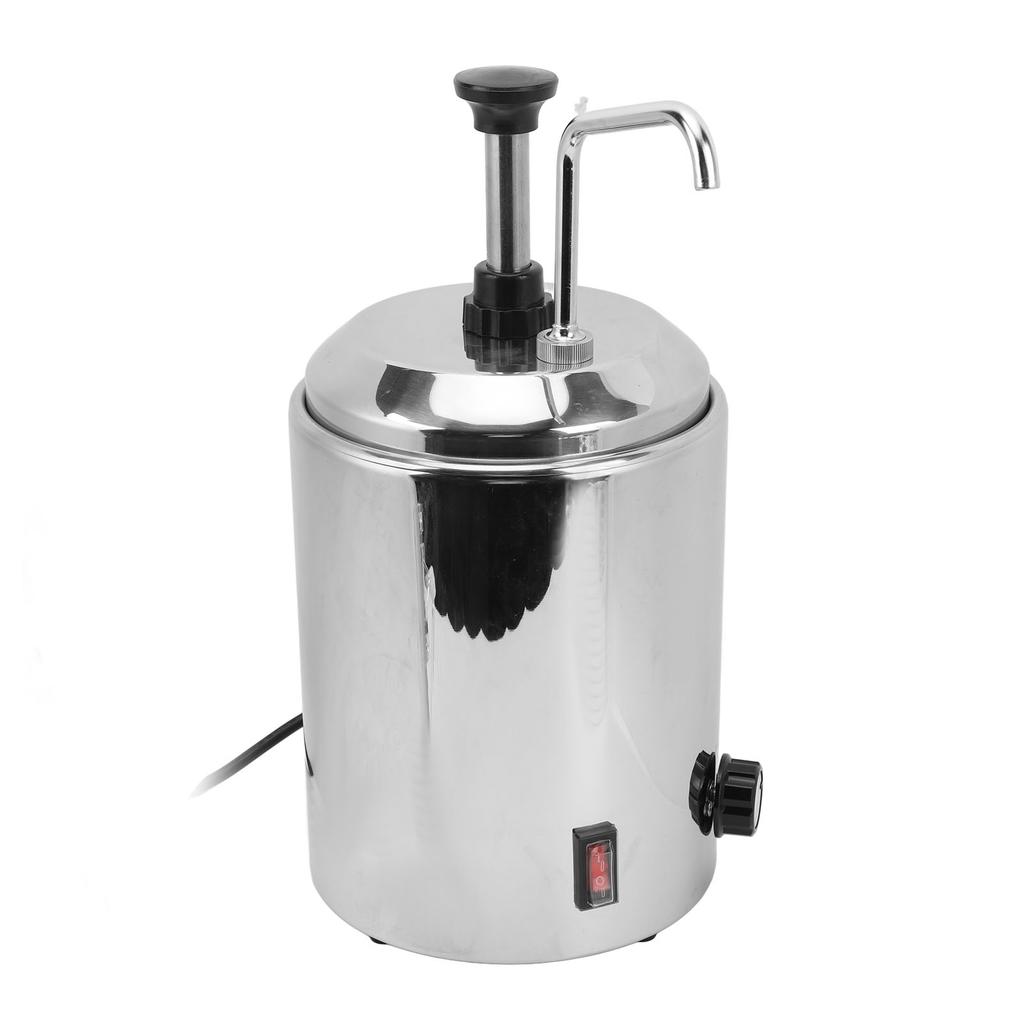 Hot Nacho Cheese Warmer with Pump Stainless Steel Temperature Adjustment 360 Degree Rotation