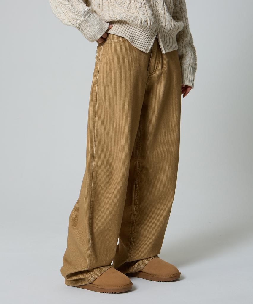 UNKNOWN PLANET Daily Wide Corduroy Pants Beige