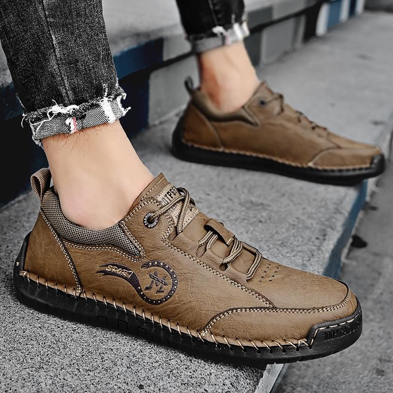 Męskie buty skórzane Ręcznie robione sneakersy Buty codzienne outdoorowe