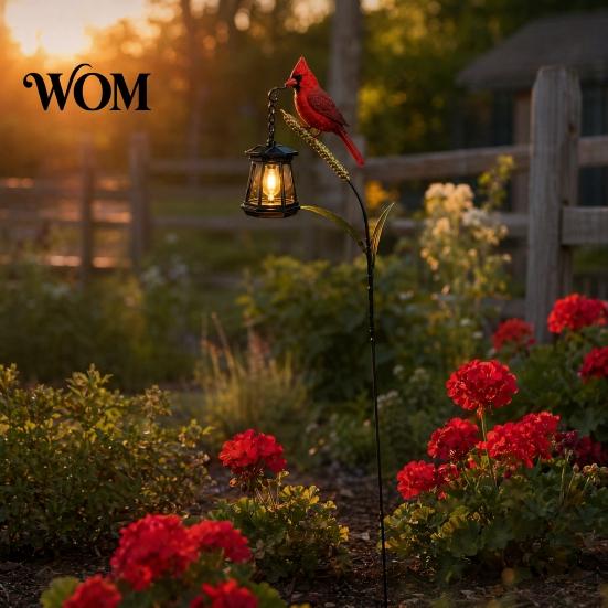 Landscape Lighting for Lawns Solar Kingfisher Garden Stake Light, Metal Bird Yard Art with Hanging Lantern, Auto-On Decorative LED Waterproof Outdoor