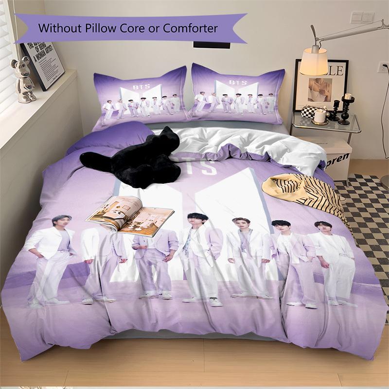 BTS Album Cover Artwork Bedding Set Comforter Cover Gift for Bedroom,Includes 1 Cover and 2 Pillowcases, No InsertB332
