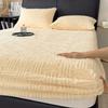 3PCS Bedding Set Soft Warm Plush Mattress Protector Cover Thick Milk Velvet Striped Fitted Sheet Fluffy Luxury Bed Cover