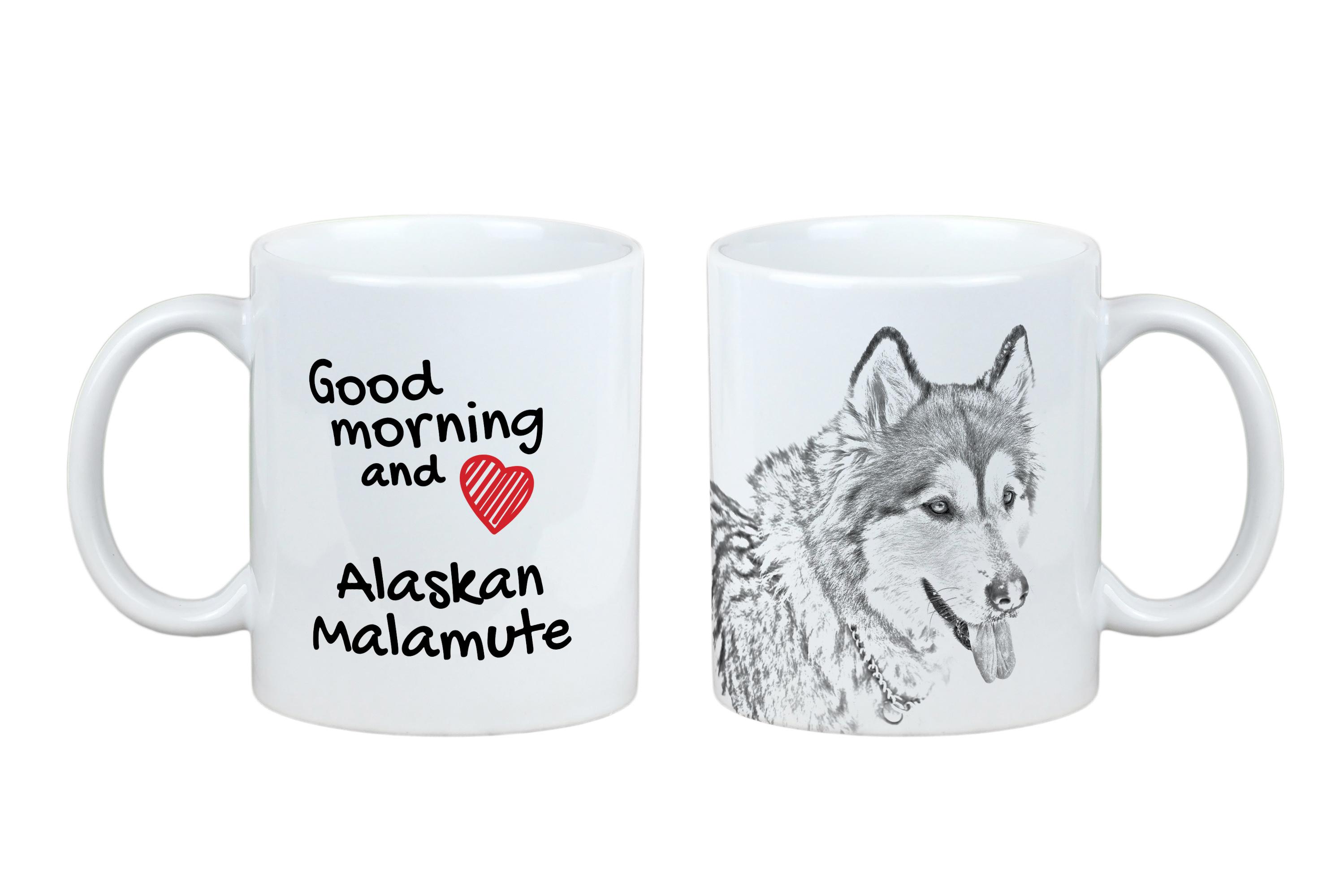 

Alaskan Malamute - cup with a dog, personalized cup with a print, a classic gift for everyone from the Art-Dog brand білий