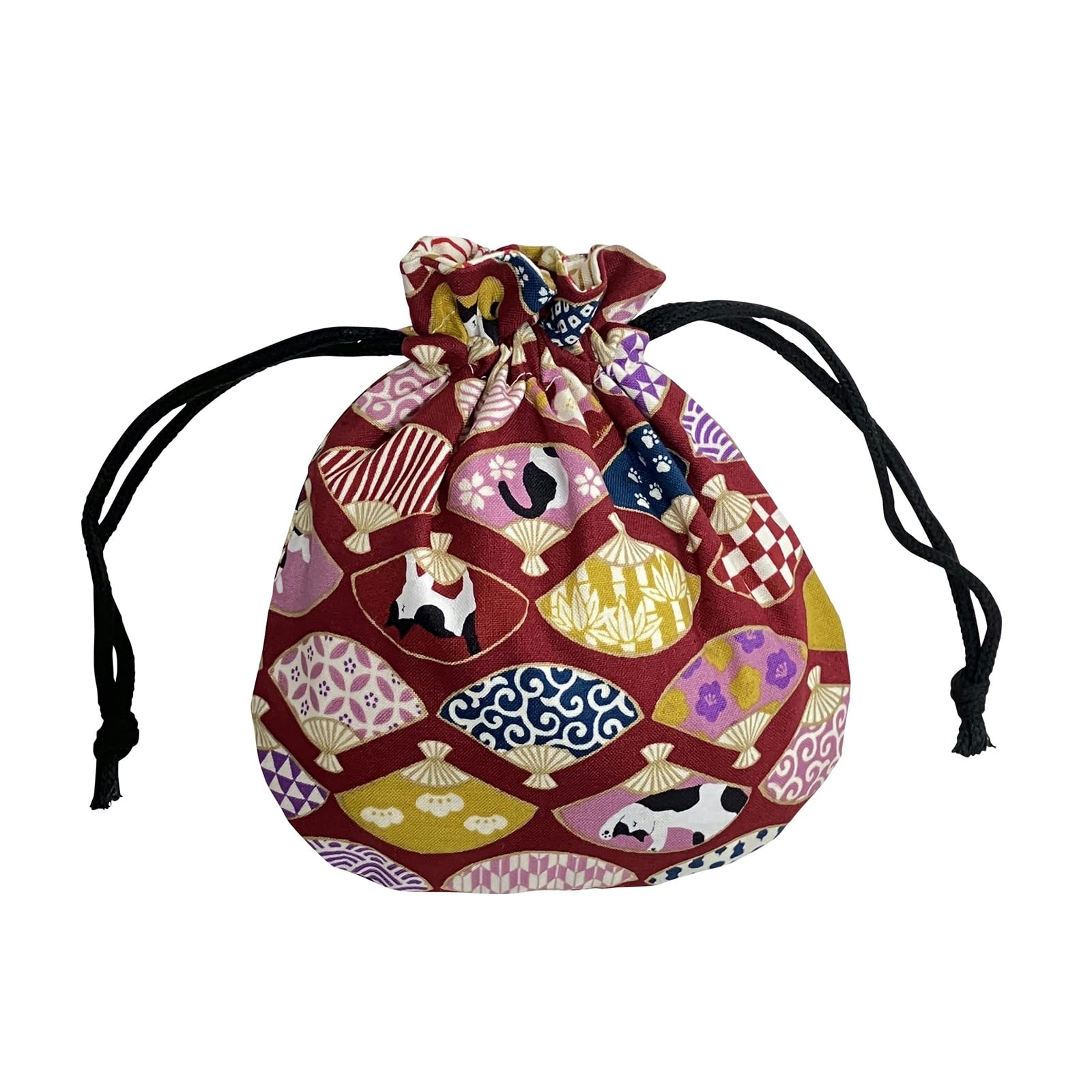 

Шнурок для дрібних речей японський кіт макіяж шнурок японського виробництва в мішечок Marukoro, тримач, мішечок, візерунок, принт, мішечок, сумка, на підкладці, товари, бавовна,