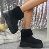 Fleece Thickened Warm Snow Boots for Women's Winter New Thick-soled Medium-top Short Tube One-pedal Fluffy Cotton Shoes