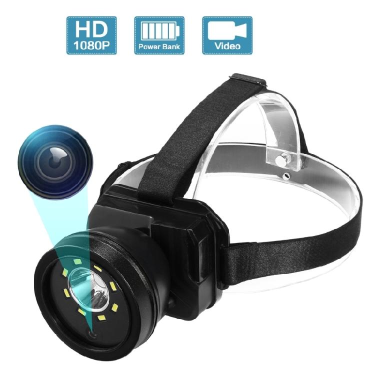 Head Mount Camcorders Headband Mounted Camera Waterproof Headlamp with Camera