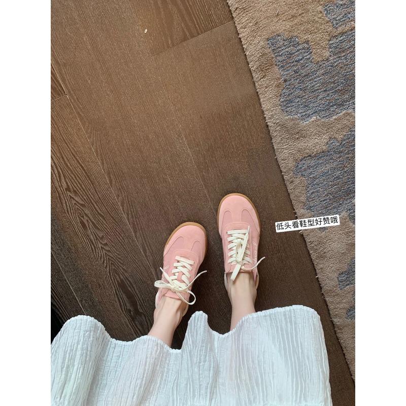 ~ Yale College~ Fresh color matching round head lace-up breathable foot-stepping woman