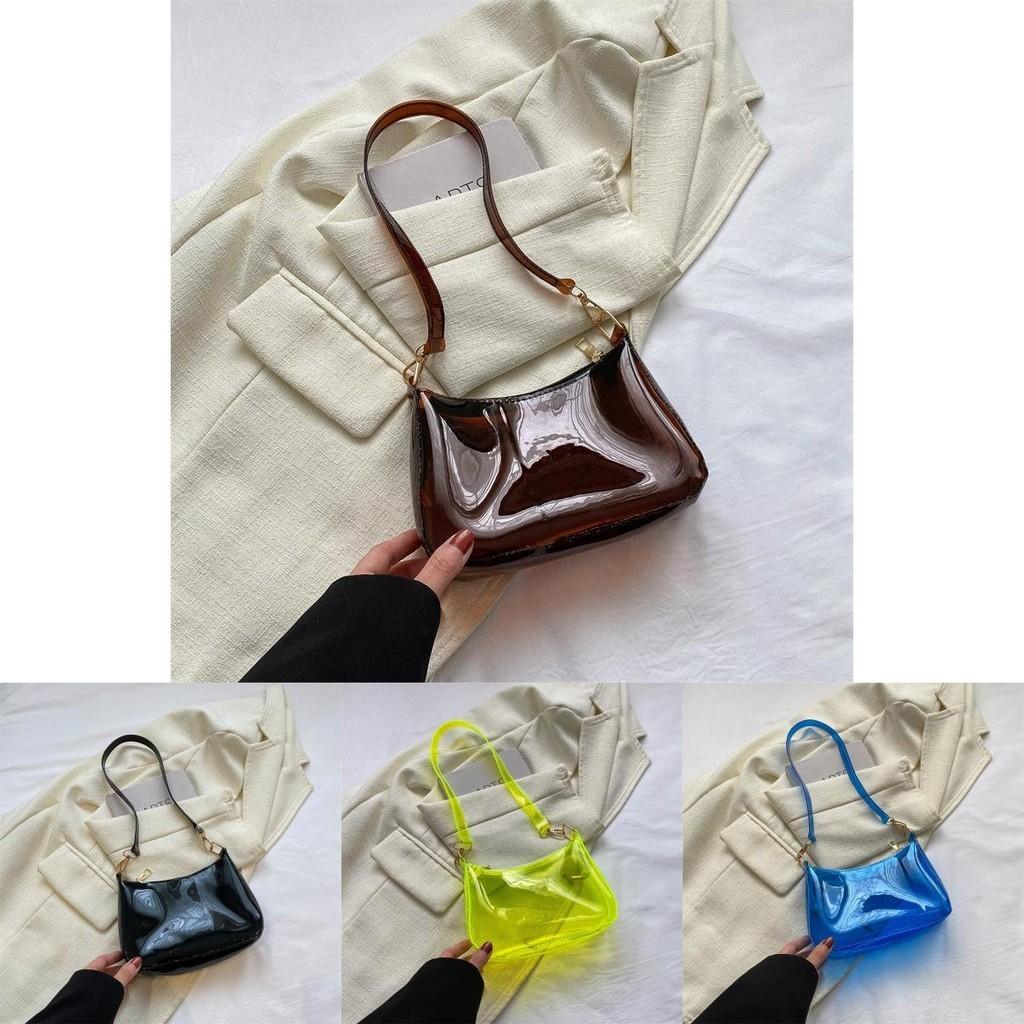 Trendy Street Style Small Pvc Square Shoulder Bag For Women Summer 2023 Fashionable And Simple Underarm Bag With Zipper Closure