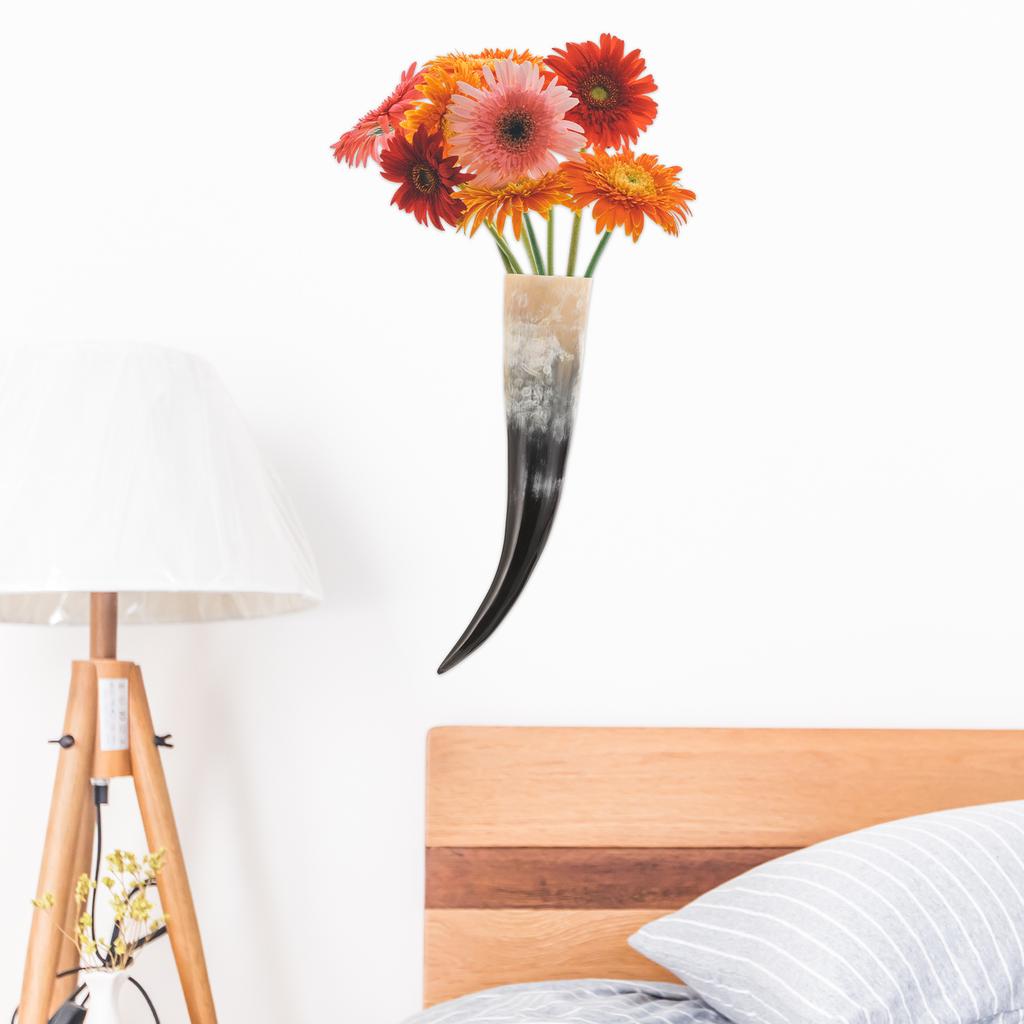 Für LKW-Hörner Bull Westlich Rustikal Natürlicher Blumenhalter Gehörnter Krug Blumen gesteckt Krug Wanddekoration Zuhause Schlafsaal