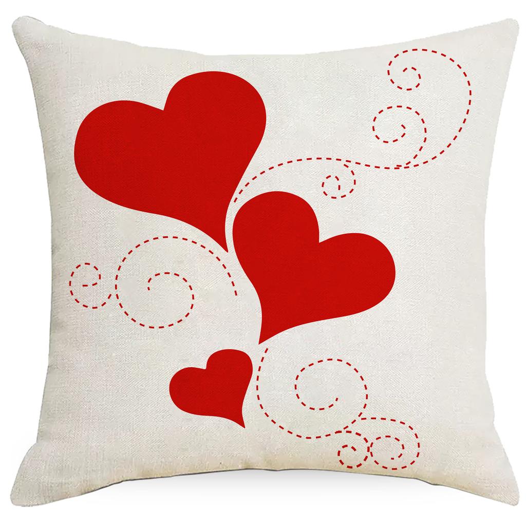 Valentinstag Kissenbezug Rot Liebesbaum Leinen Druck Kissenbezug Schlafzimmer Sofa Kissenbezug