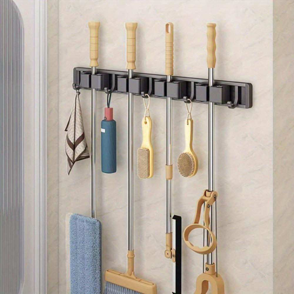 Mopp-Besenhalter Haken Badezimmer-Tools Lagerregal Clip Haken Organisatoren Kleiderbügel Slots Mops Halter