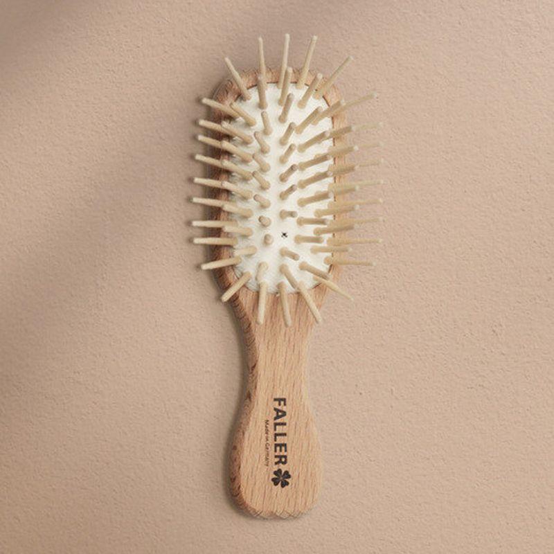

[Parlor Brush] Damaged Wood Pin Mini Hairbrush Comb
