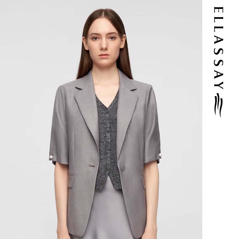 ELLASSAY Women's Wrinkle-Resistant Short-Sleeve Blazer