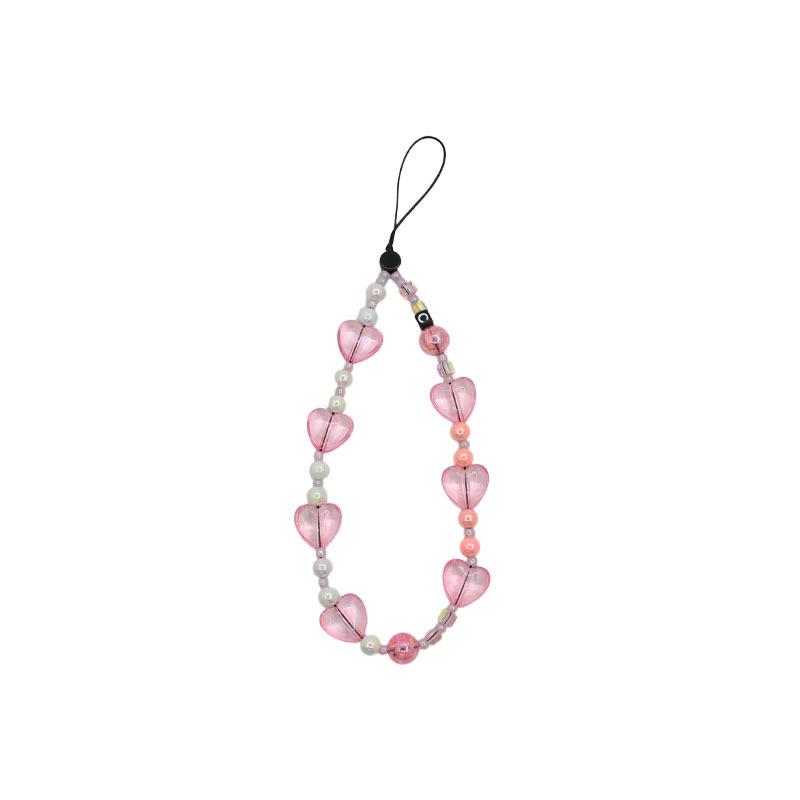 Lanț de telefon DIY la modă, anti-pierdere, cu mărgele emailate curcubeu – Stil popular pe internet