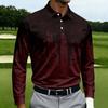 Men's Casual Printed Long Sleeve Button Down Shirt with Lapel Collar for Sports and Daily Wear