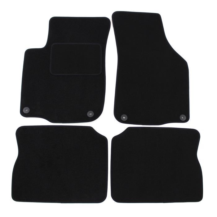Tapis de sol - Seat - Leon 1 - Velours noir - Sur mesure - Antidérapant 6-7 mm
