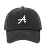 Letter A Printed Washed Cotton Adjustable Baseball Cap Classic Snapback Dad Hat Breathable Golf Fishing Outdoor Sun Cap