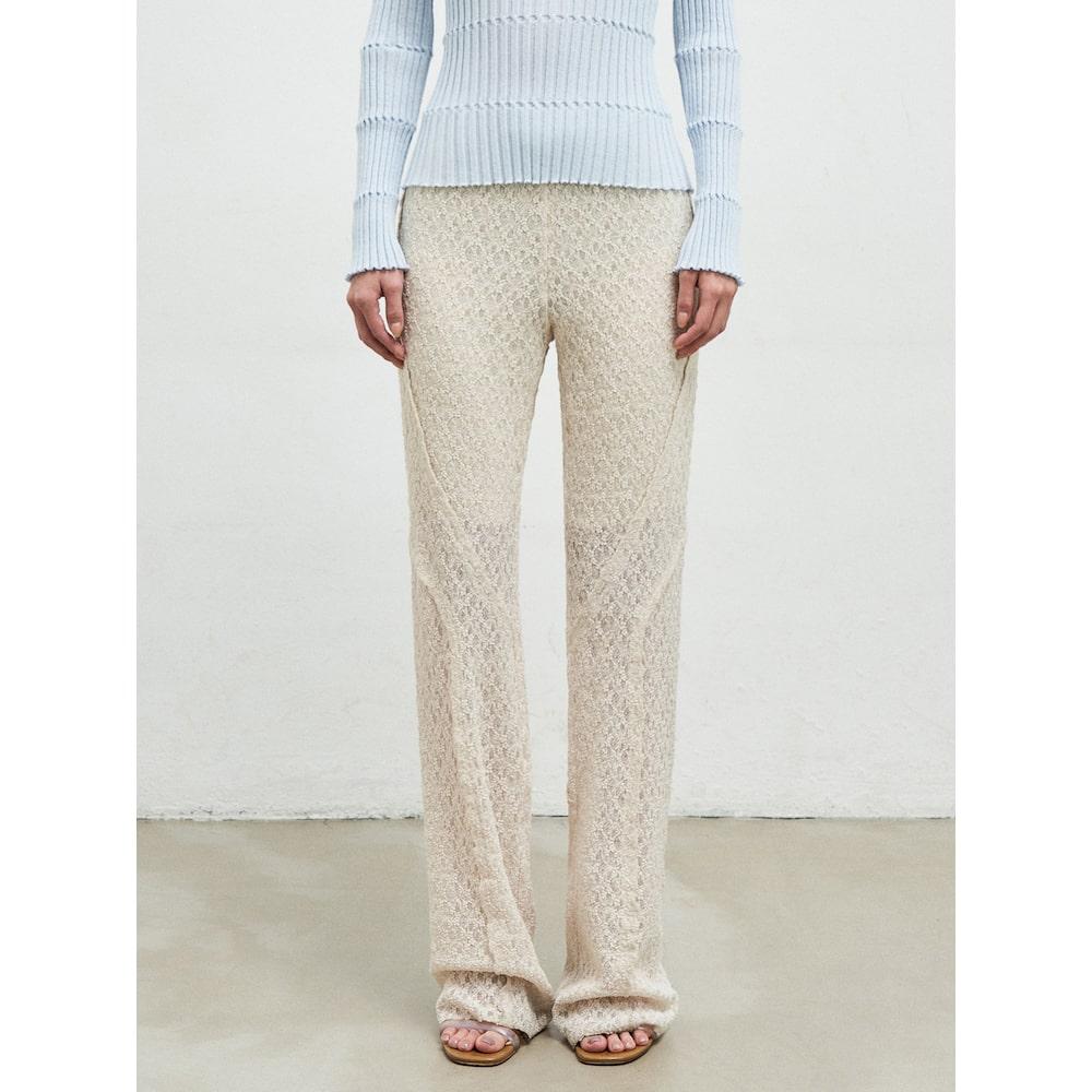 Anggae Lace Line Pants Ivory