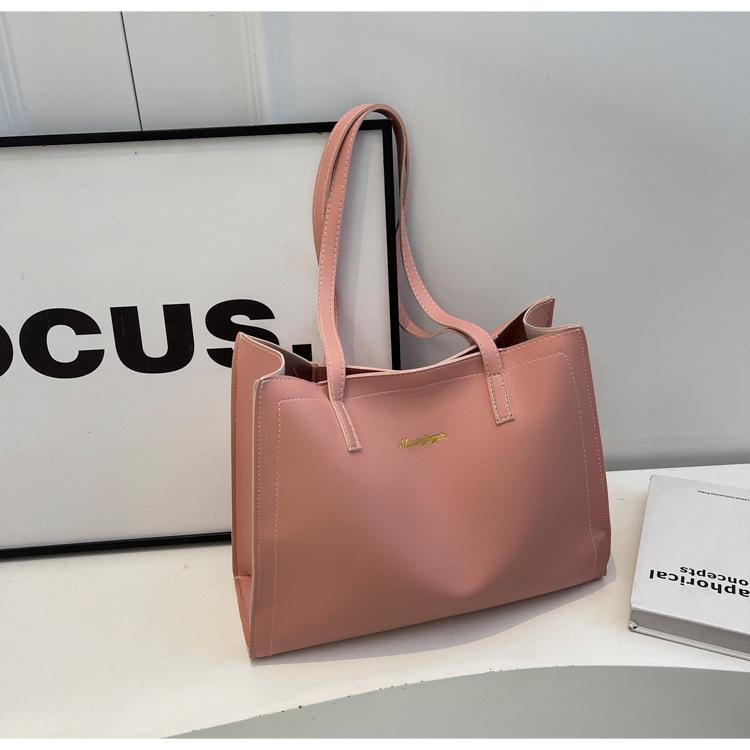 Women's 2024 Spring/Summer Versatile Solid Color Tote – Korean Style Shoulder Bag