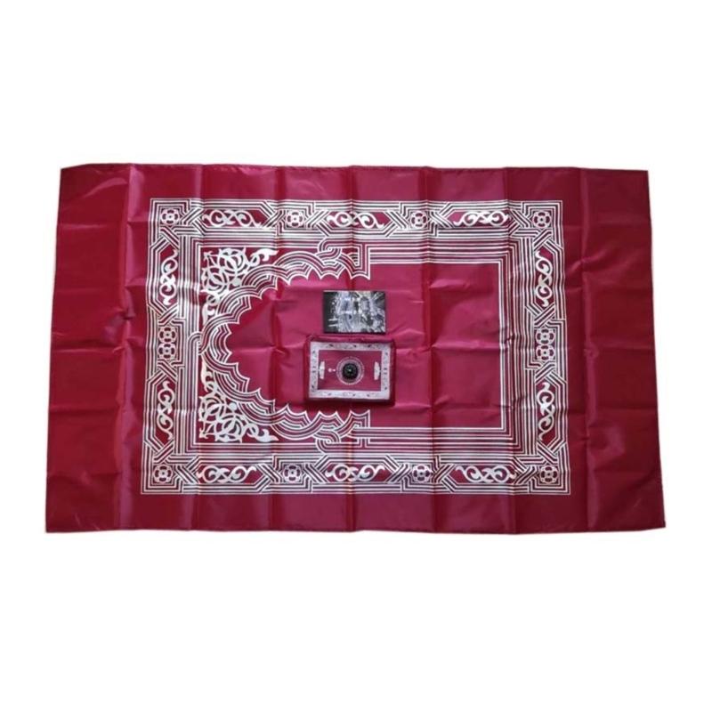 5pcs Islamic Travel Prayer Mat Set Optional Compassed Waterproofie Polyester Prayer Carpet With Large Carry Bag 60x100cm