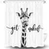 Funny Giraffe Get Naked Shower Curtain Giraffe with Glasses In Soap Bubble Bathtub Wild Animals Bathroom Decor Waterproof Fabric