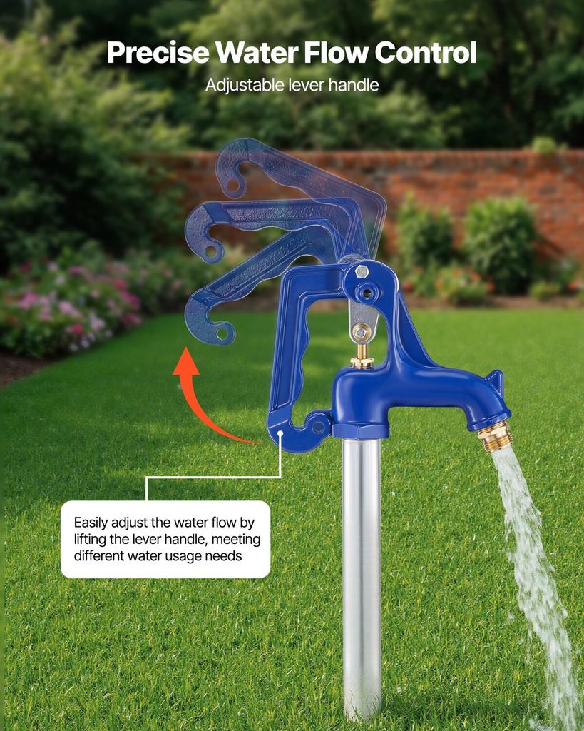 Frost Proof Yard Hydrant, 980mm Freeze-Proof Outdoor Water Faucet with 305mm Bury Depth, G 3/4" Pipe Connection & Hose Coupling, No Lead Freezeless