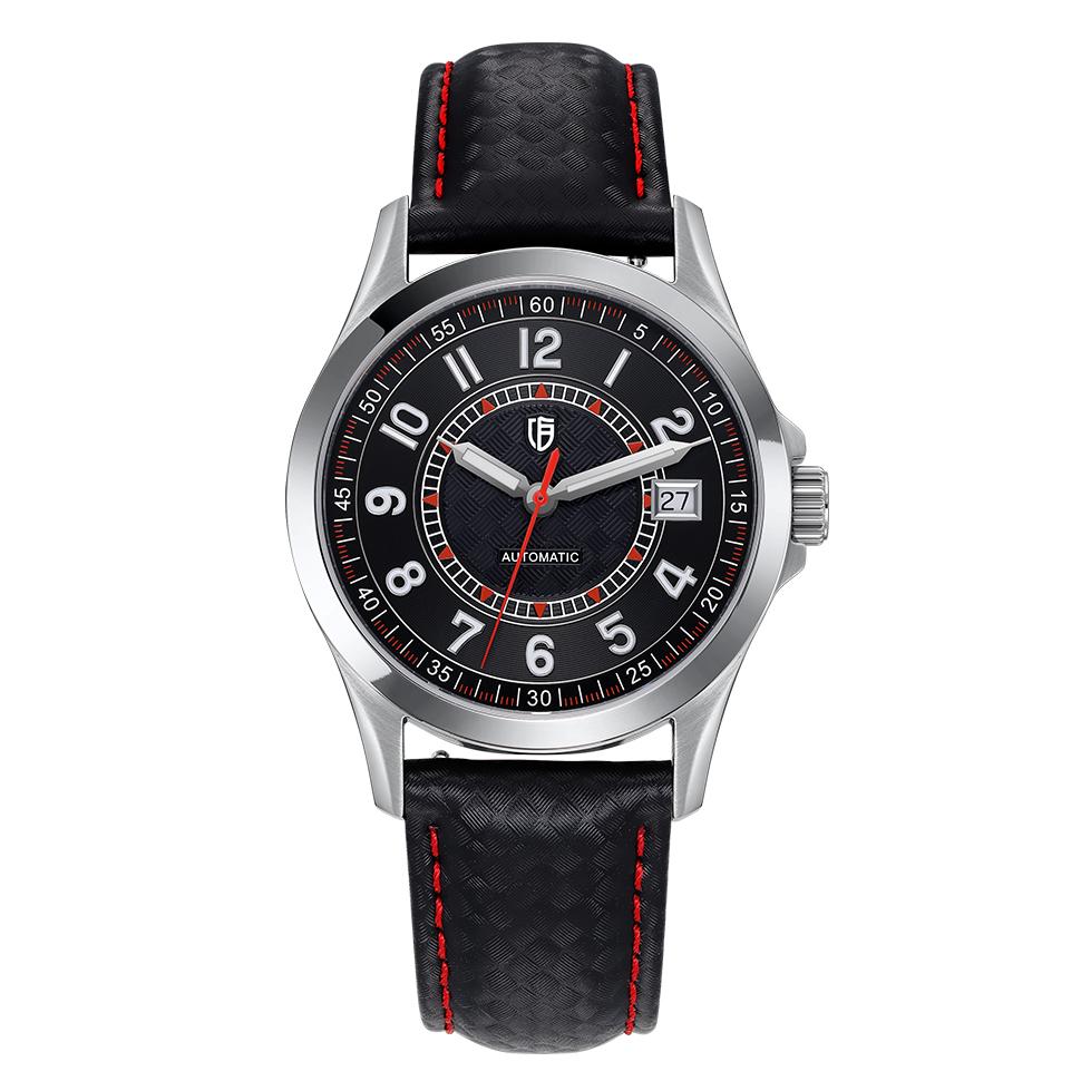 BERNY Herrenuhren PT5000 ST2130 Mechanisch Automatik Luxus Herrenuhr Kalender Super Leuchtend Saphir 10ATM Leicht Ablesbar