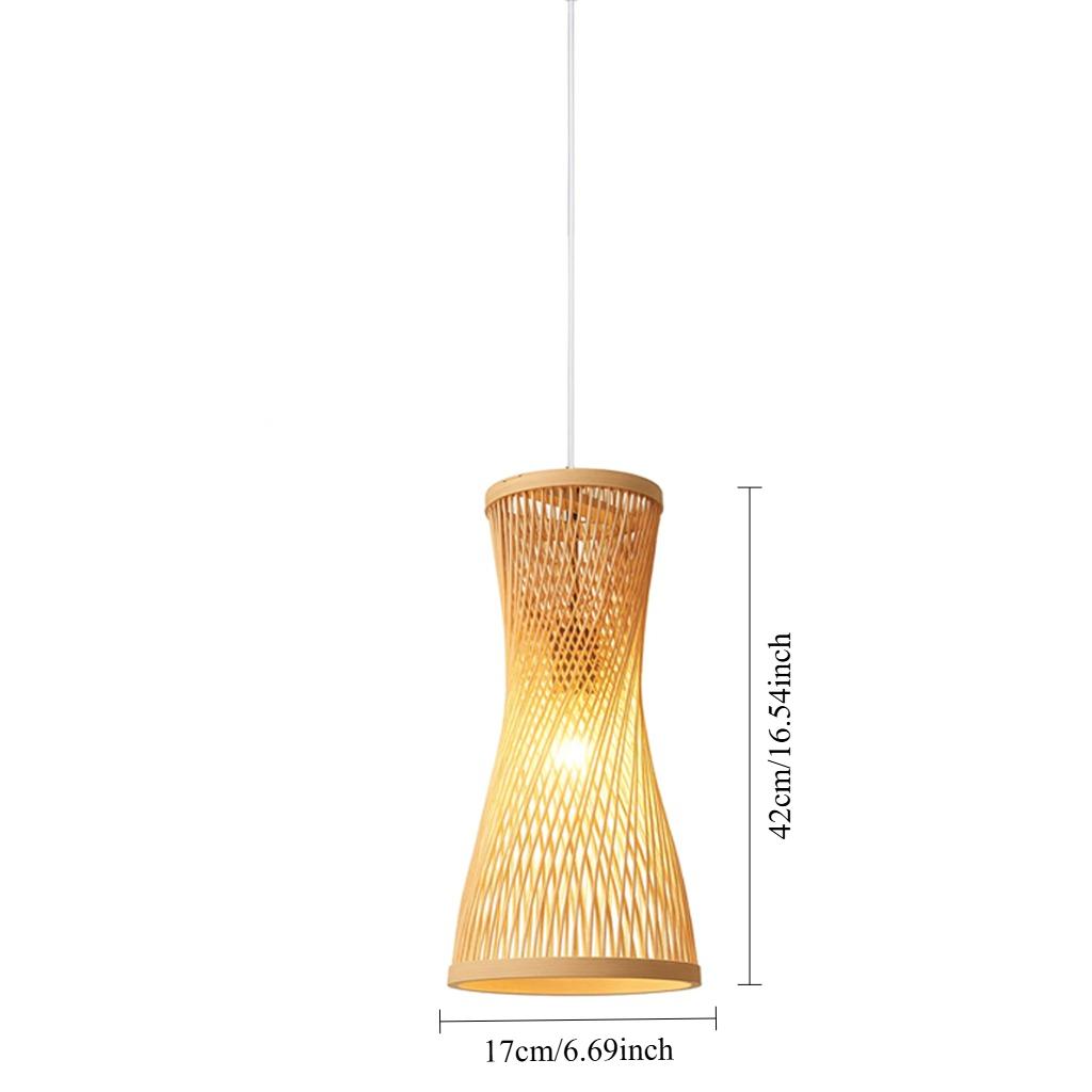 

Woven Chandelier Bamboo Pendant Lamps Hand Knitted Chinese Style Weaving Hanging Lamps Restaurant Home Decor Lighting Fixtures No Bulb