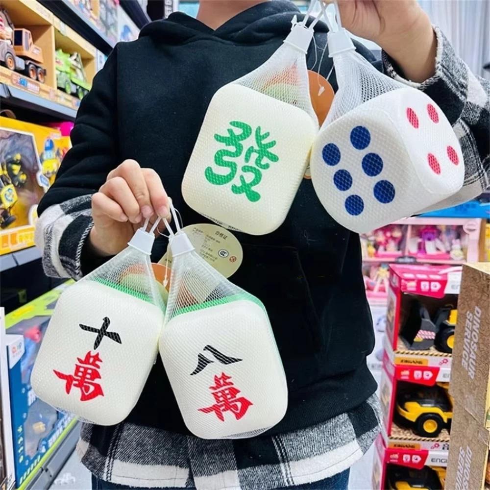 PU Stress Relief Toy 6-Sided Dice Sensory Fidget Toy Kawaii Novelty Squeeze Toy  for Collection