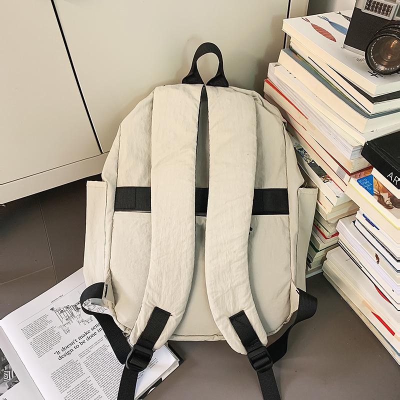 Women Solid Color Backpack Men Lightweight Travel Bag Large Capacity Backpack