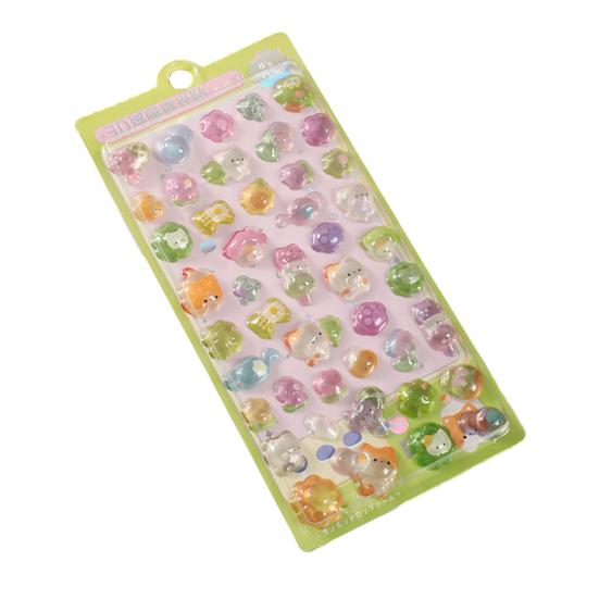 Cute 3D Puffy Stickers Kawaii Resin Animal Cartoon Sticker Tiny DIY Stickers for Scrapbooks Laptops Water Bottles