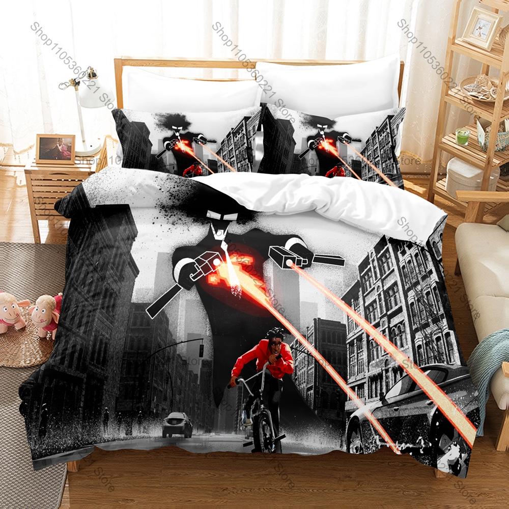 Psychedelic Hip Hop Animated Film Entergalactic Full Printed 3PCS Bedding Duvet Cover + 2 Pillowcases Teen Dorm Home Decoration