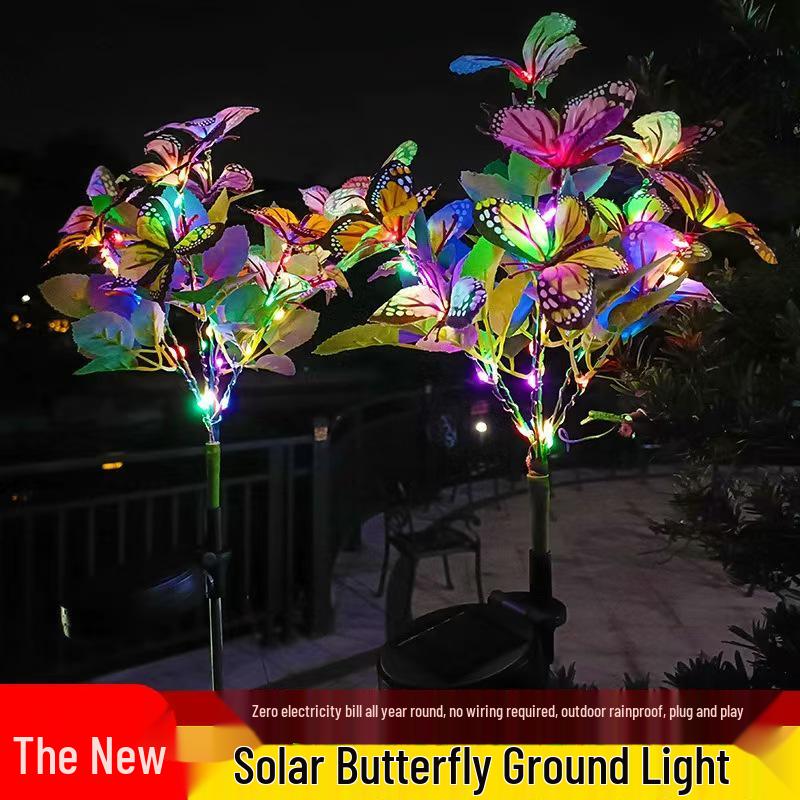 LED Solar Butterfly Garden Light - Colorful Flower Decoration Lamp