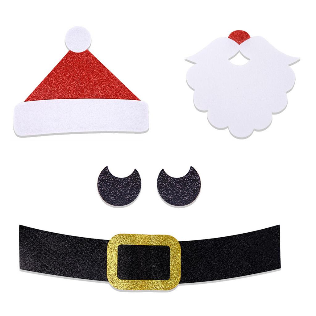 1 Set Festive Christmas Window Stickers Large Holiday Felt Cloth Clings Decor Eye Catching Window Wall Decorations