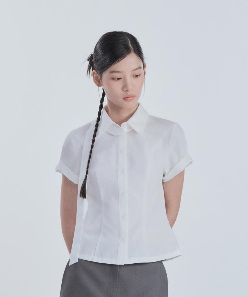 Mausolleum Half-Sleeve Tailored Shirt - White