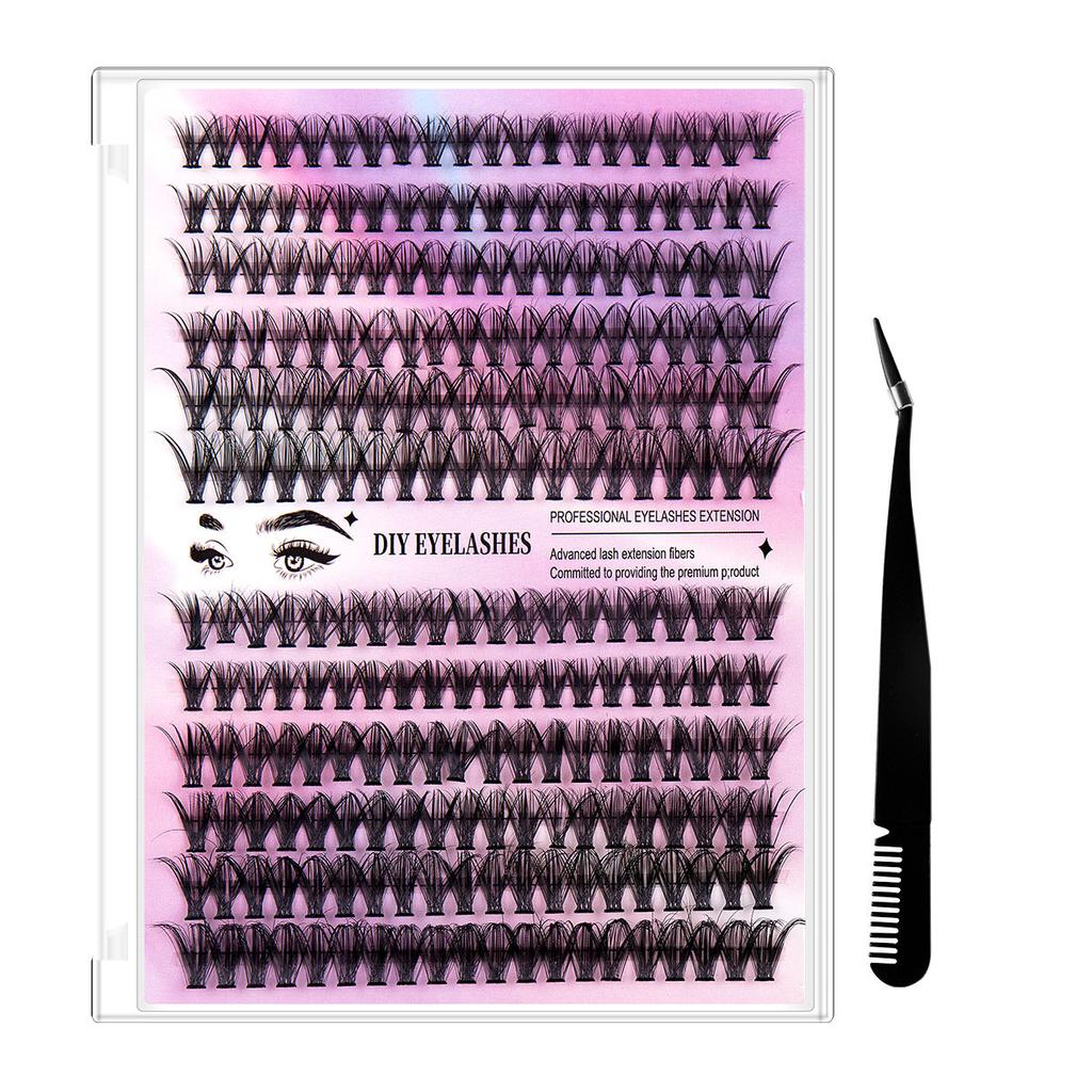 Diy Segmented False Eyelashes 12 Rows Large Capacity Glue Tweezers Set Combination Eyelashes