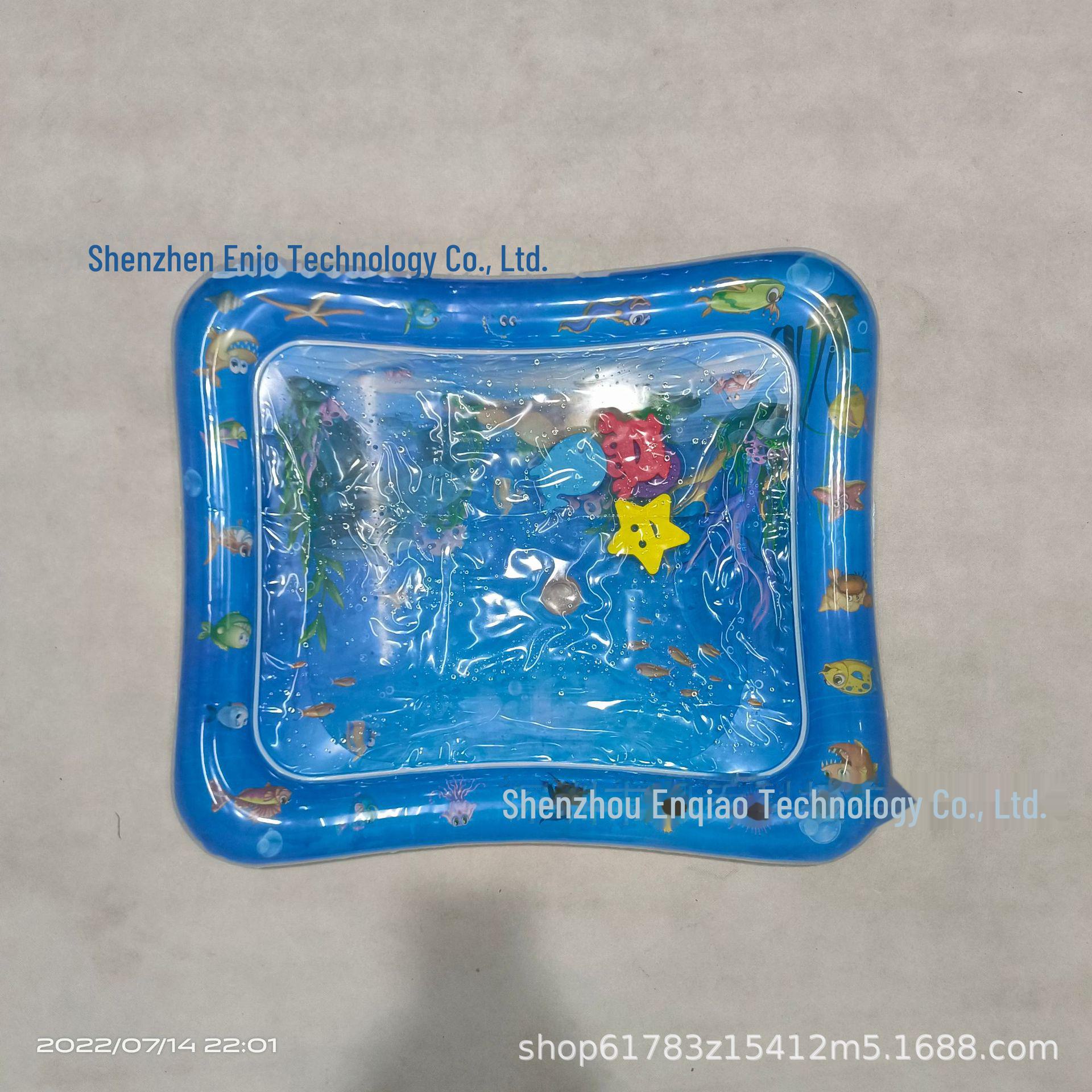 

Утолщенный надувной детский охлаждающий коврик для лета — идеально подходит для ползания и игр! Small Transparent синий