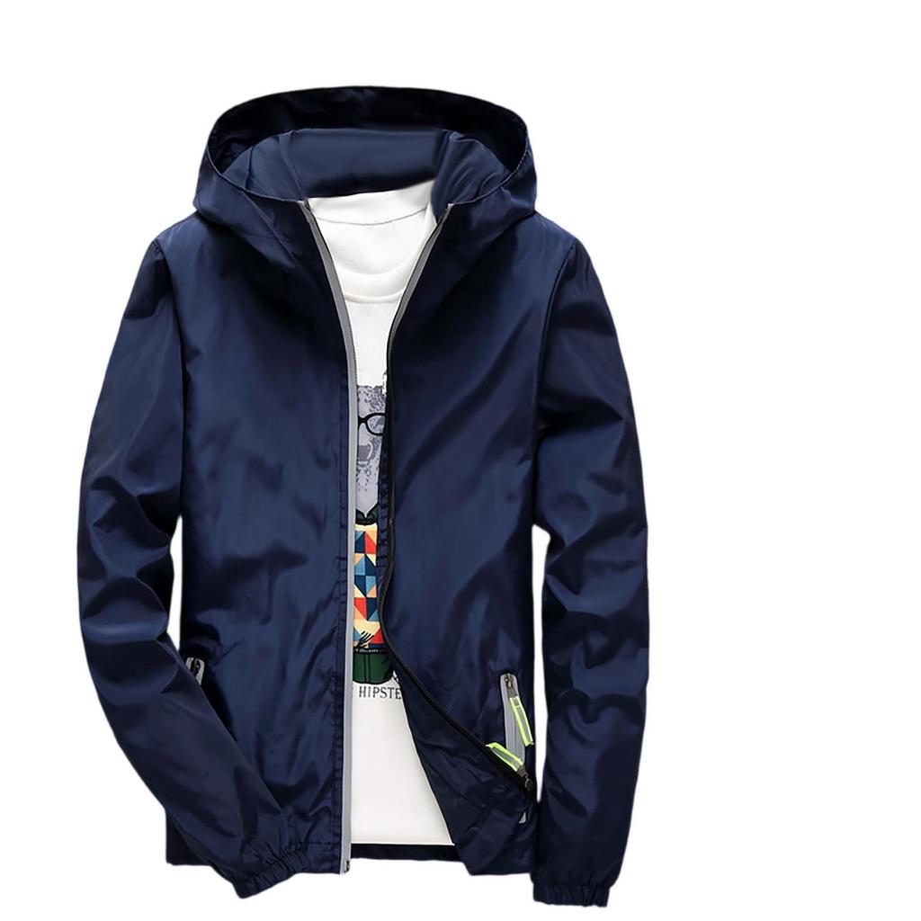 Vêtements d'extérieur amples et de couleur unie pour hommes, été, légers, grande taille, protection solaire, veste coupe-vent imperméable