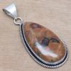 Pendant Rainforest Jasper Gemstone Handmade Silver Jewelry 2"