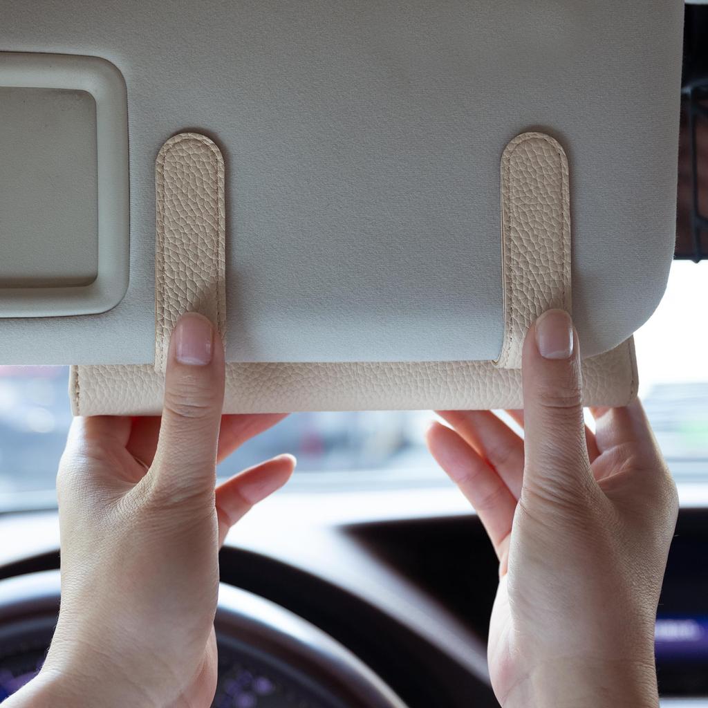 COGURE Car Eyeglass Sunglasses Sun Visor Genuine Magnetic Easy Compatible with Most Car Sun Luxury Stylish Includes Dedicated Ivory Case, Holder,