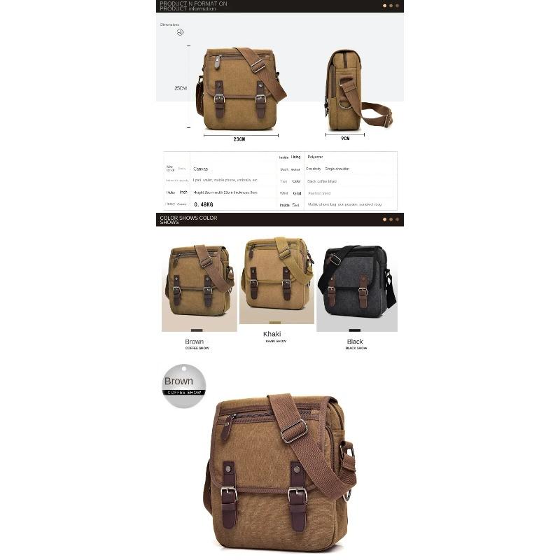 2024 New Men's Bag High Quality Retro Canvas Shoulder Bags Husband Fashion Crossbody Bag Designer Handbag Messenger Bag