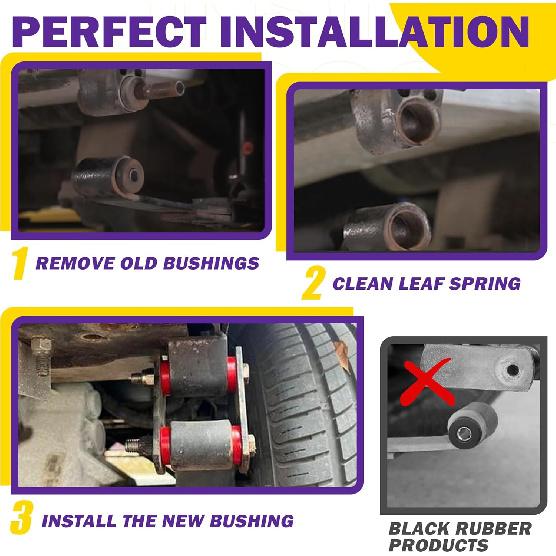 EZGO TXT Spring Bushing Kit, Golf Cart Leaf Spring Shackles Polyurethane Bushing Sleeve For 1994-Up EZGO TXT/Medalist And 1981-Up Club Car DS,