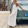 European and American women's clothing, new spring models, fashionable solid color backless suspender holiday dress dress