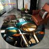 3D Retro Vintage Motorcycle Cartoon Round Area Carpet Rug for Living Room Bedroom Kid Playroom Decor,Pet Area Rug Non-slip Gift