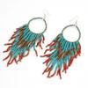 Bohemian Tassel Pendant Earrings with Beads