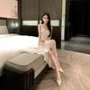 French Satin Suspender Skirt Temperament White Dress Women's New Summer Dress Elegant Irregular Fishtail Long Dress Dress