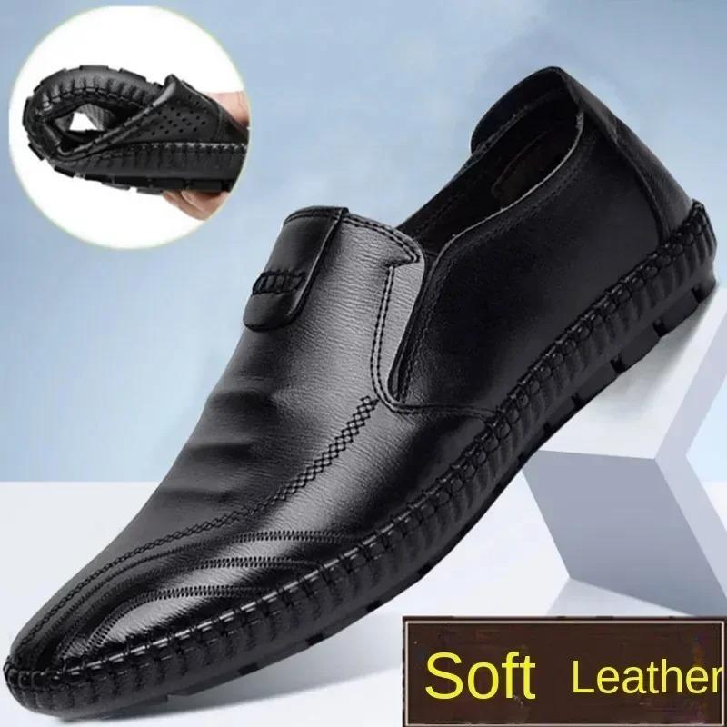Men Casual Loafers Comfortable Lightweigh Walking Footwear Moccasins Breathable Slip On Male PU Leather Fleece Warm Shoes
