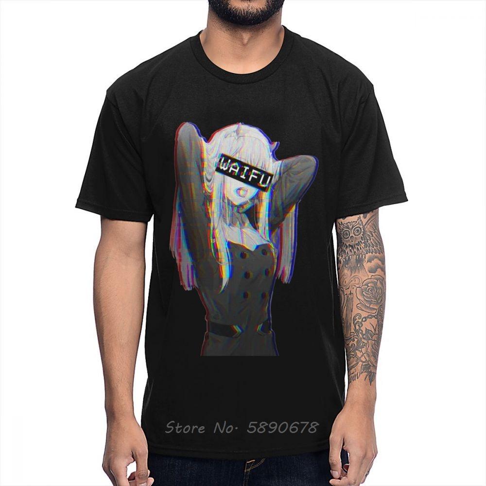 

For Male Zero Two Waifu Girl Anime T Shirt Graphic Print Oneck Tee TShirt Cotton Men Anime Tshirt Oversize Streetwears 3XL